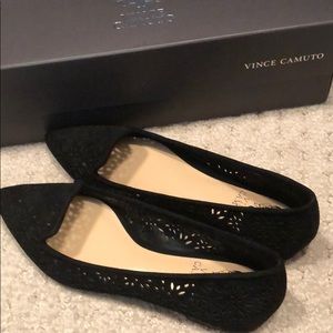 New Vince Camuto black suede flats